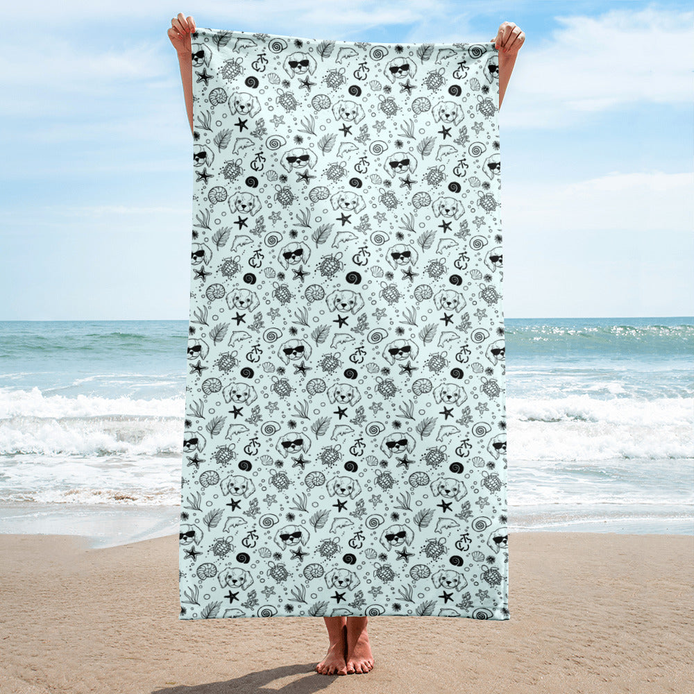 Cavalier Travels Pattern Beach Towel