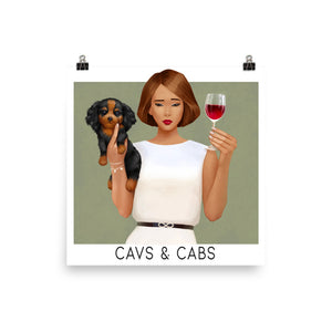 Cavs & Cabs Poster -  Black & Tan