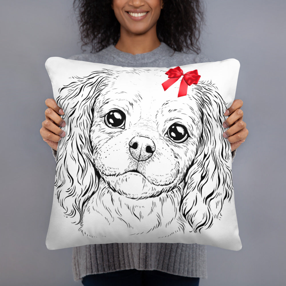 Cavalier King Charles Spaniel Festive Pillow Cav Travels