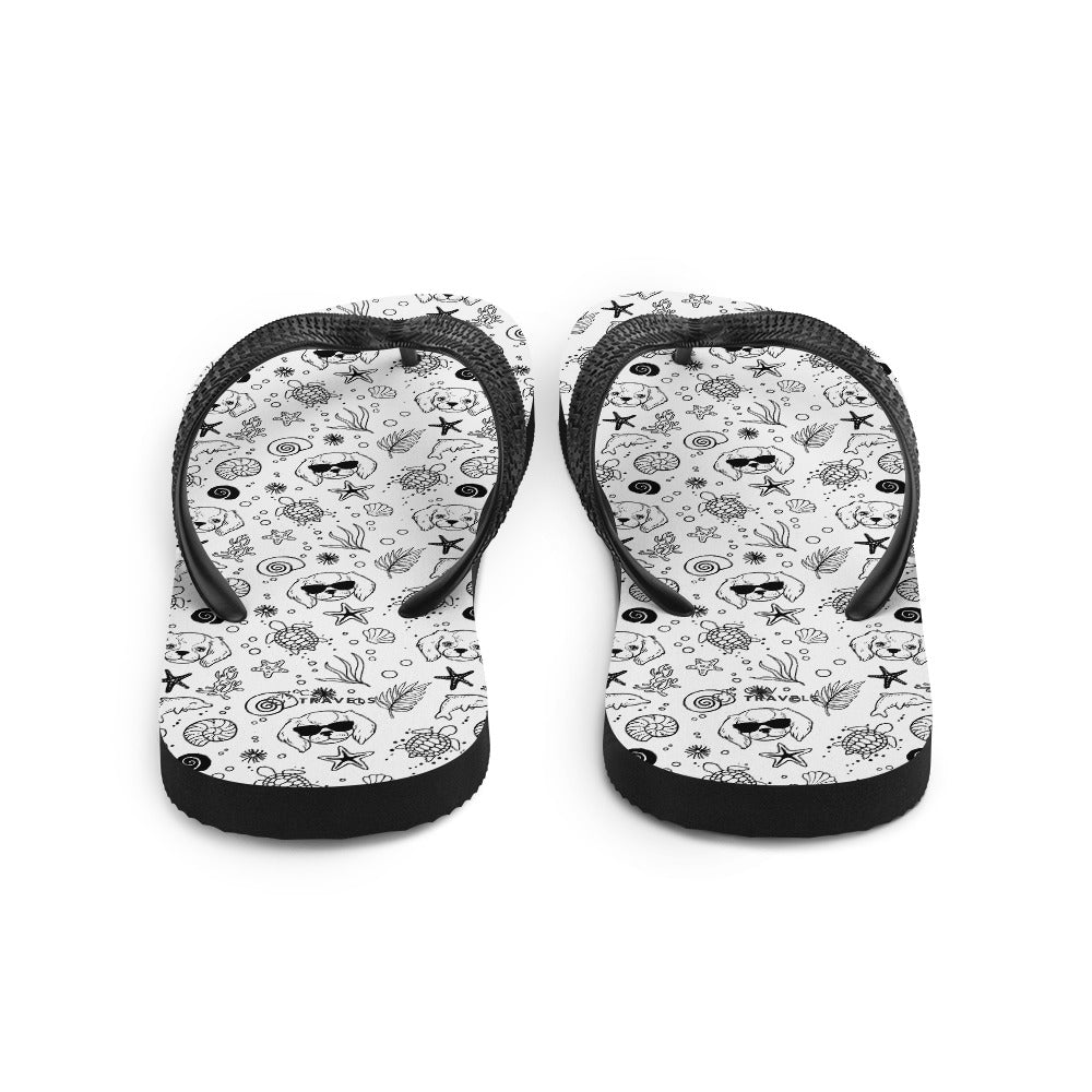 Cavalier King Charles Spaniel Pattern Flip Flops