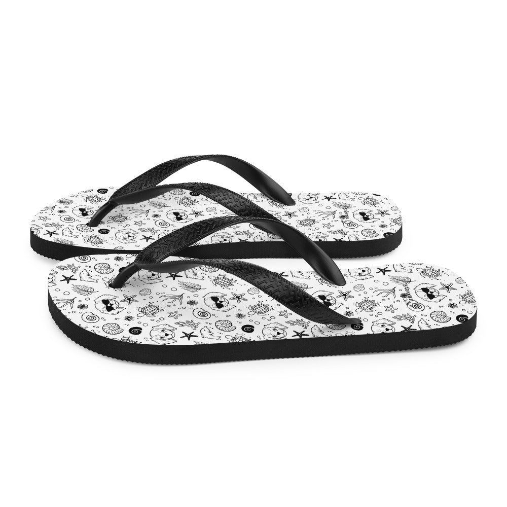 Cavalier King Charles Spaniel Pattern Flip Flops